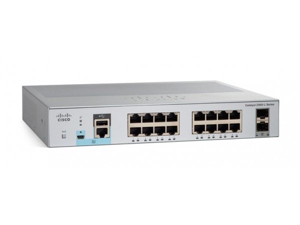Cisco Catalyst 2960L 16 port GigE, 2 x 1G SFP, LAN Lite, WS-C2960L-16TS-LL